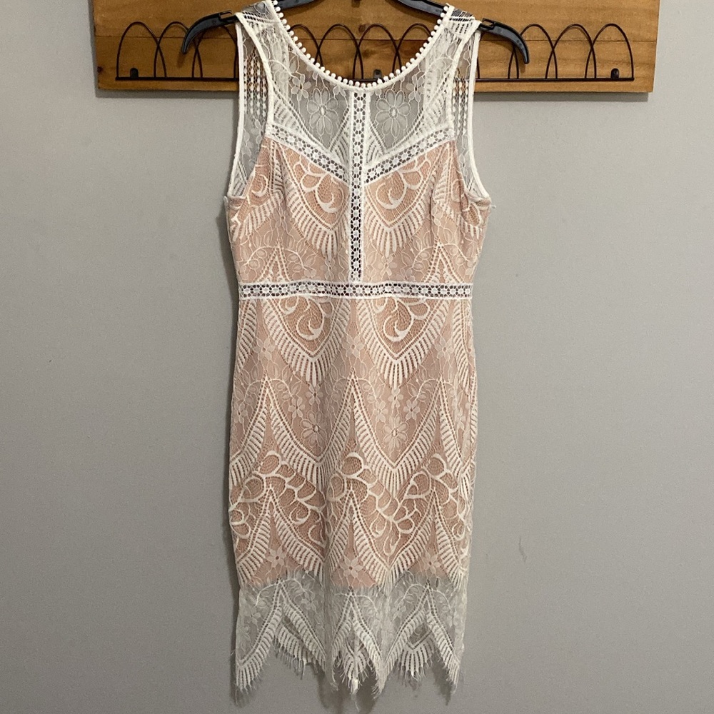 LUSH white lace dress size small